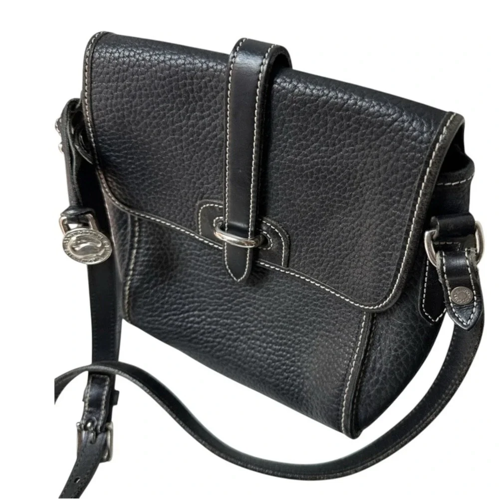 Vintage Dooney & Bourke Equestrian Crossbody Bag-Black AWL Leather - Picture 5 of 11
